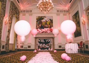 Proposal pink balloons